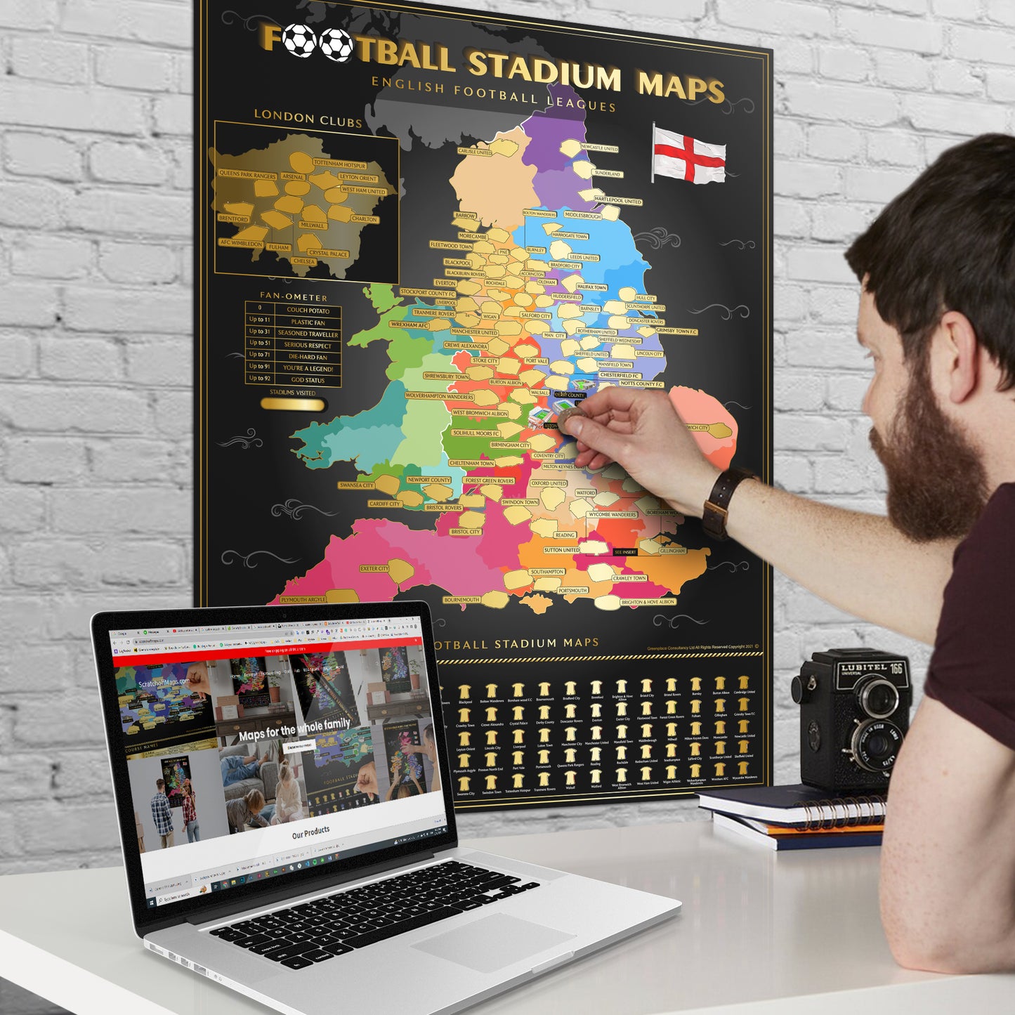 England Football Stadium Scratch-Off Map 25/26