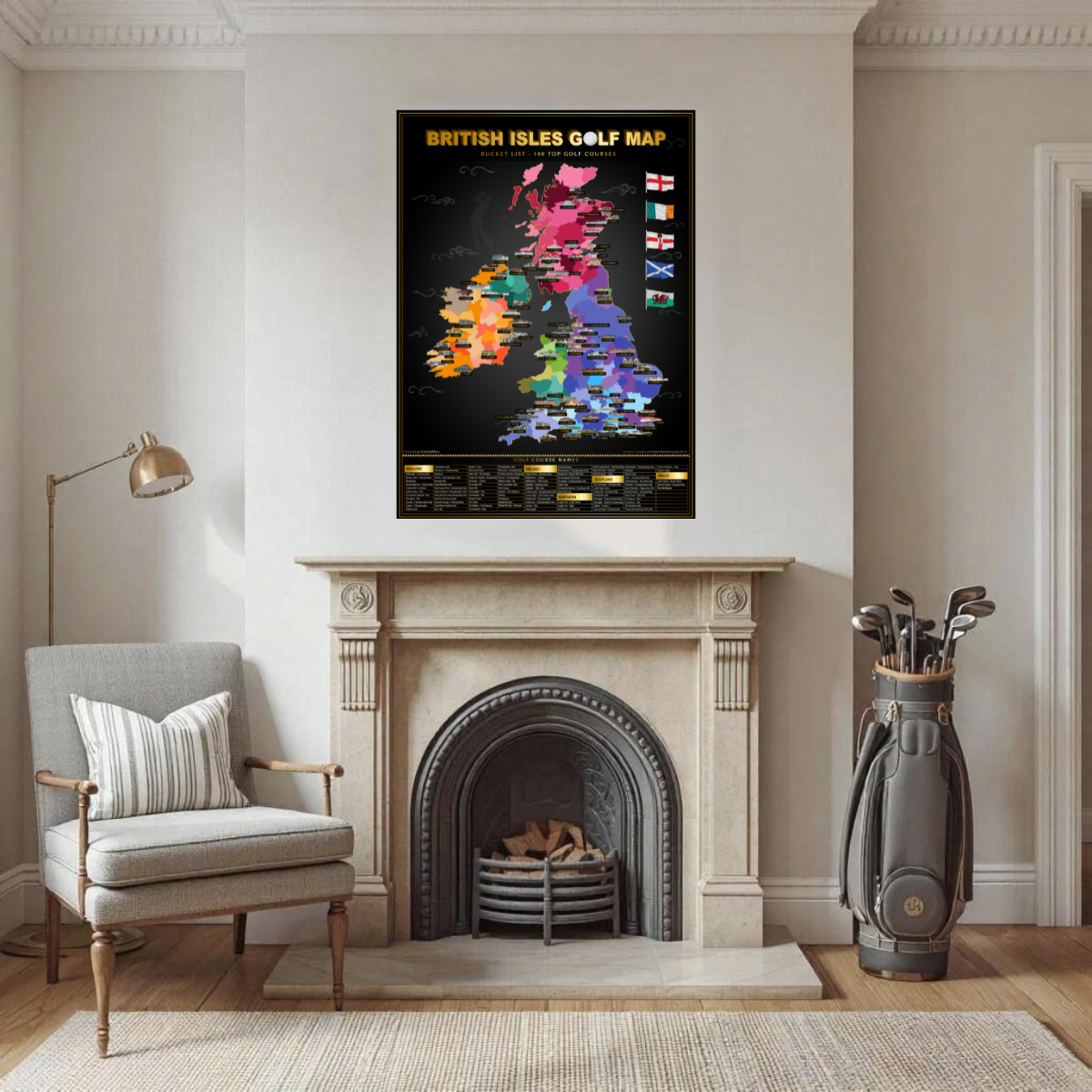 British Isles Golf Map