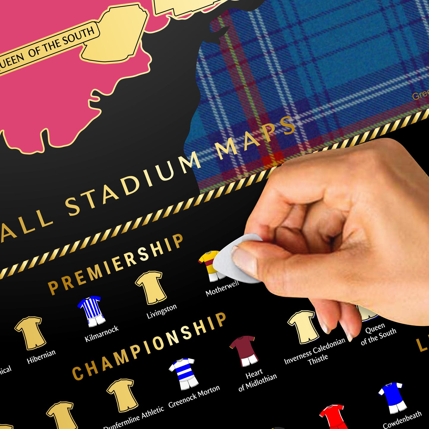 Schottland Fußballstadion Rubbelkarte