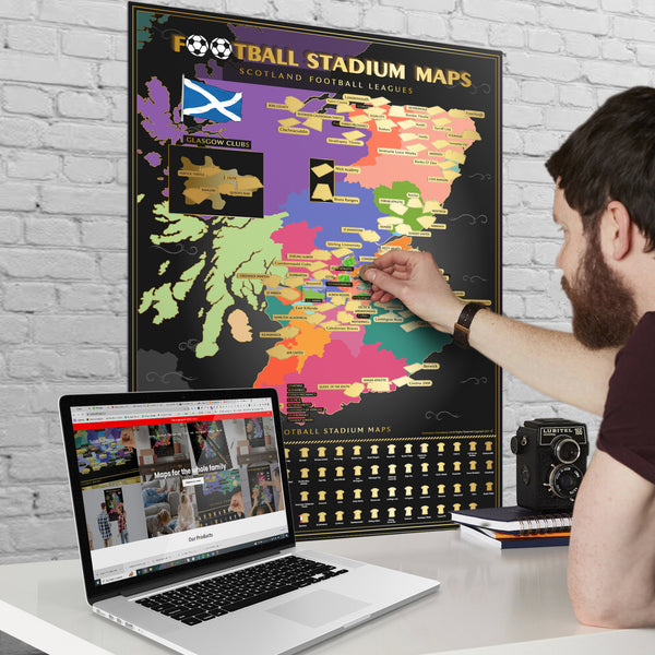 Scotland Football Stadium Scratch-Off Map
