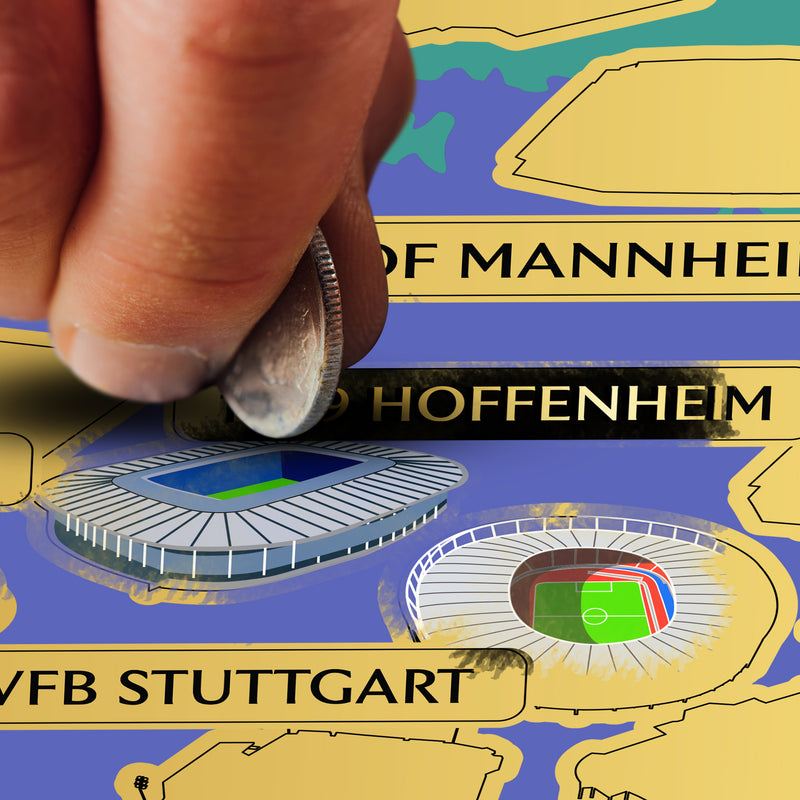 Germany Football Stadium Scratch-Off Map